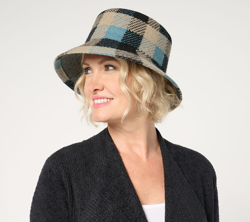 San Diego Hat Co. Dixieland Wool Blend Plaid Bucket Hat — View 8