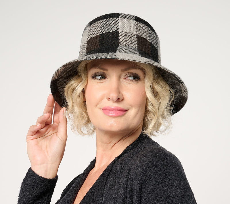 San Diego Hat Co. Dixieland Wool Blend Plaid Bucket Hat — View 9
