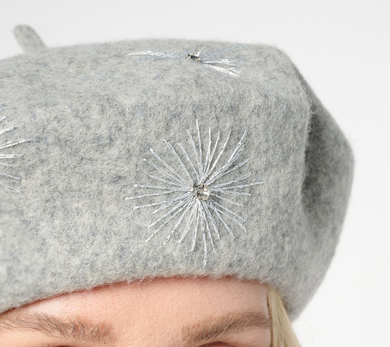 Complliments Wool Blend Embellished Beret — View 3