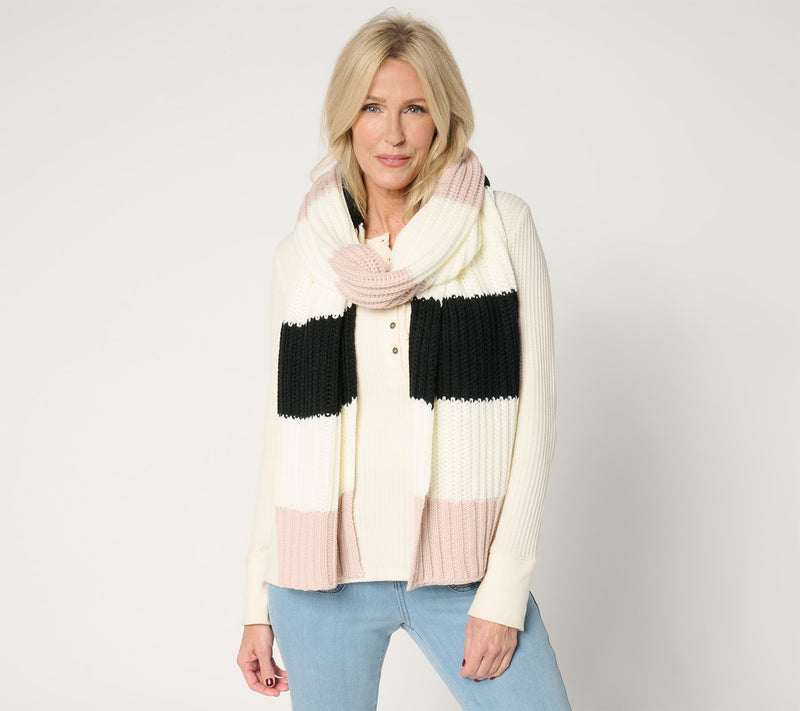 Complliments 84" x 15" Striped Rib Knit Scarf — Main view
