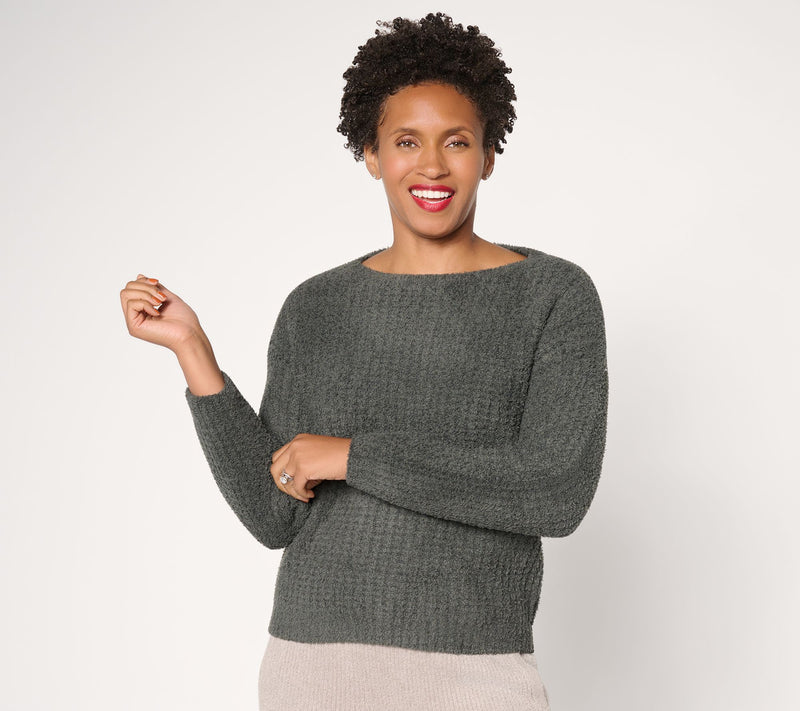 Barefoot Dreams CozyChic Waffle Pullover — View 18