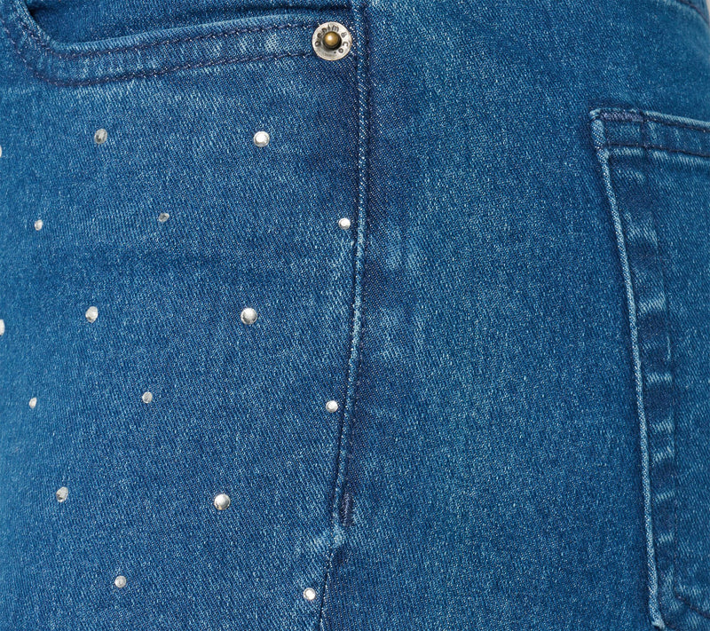 Denim & Co. Regular Indigo Classic Denim Sparkle Front Ankle Jean — View 6