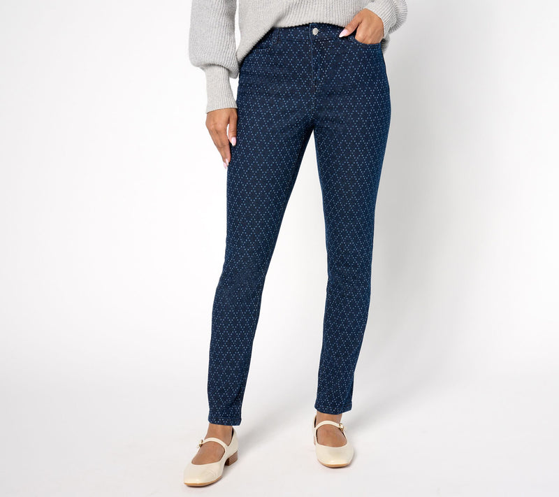 Denim & Co. Regular Classic Denim Slim Straight Printed Jean — Main view