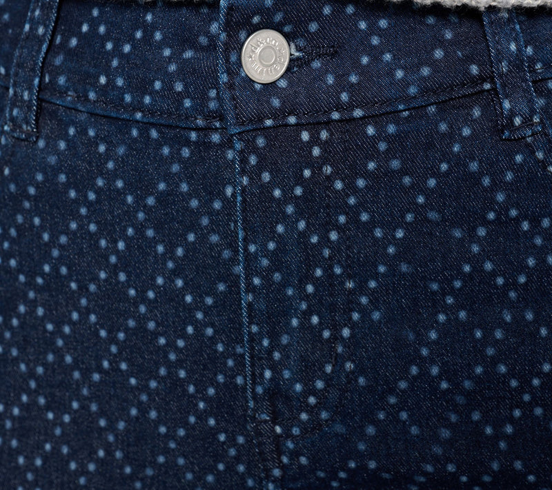 Denim & Co. Petite Classic Denim Slim Straight Printed Jean — View 6