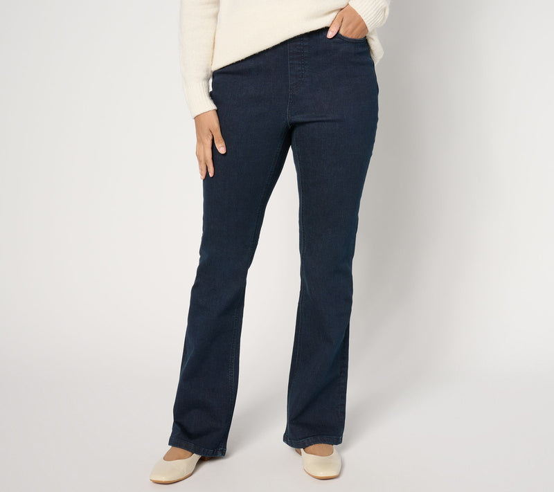 Denim & Co. Regular Indigo Cozy Touch Baby Boot Pull-On Jean — Main view