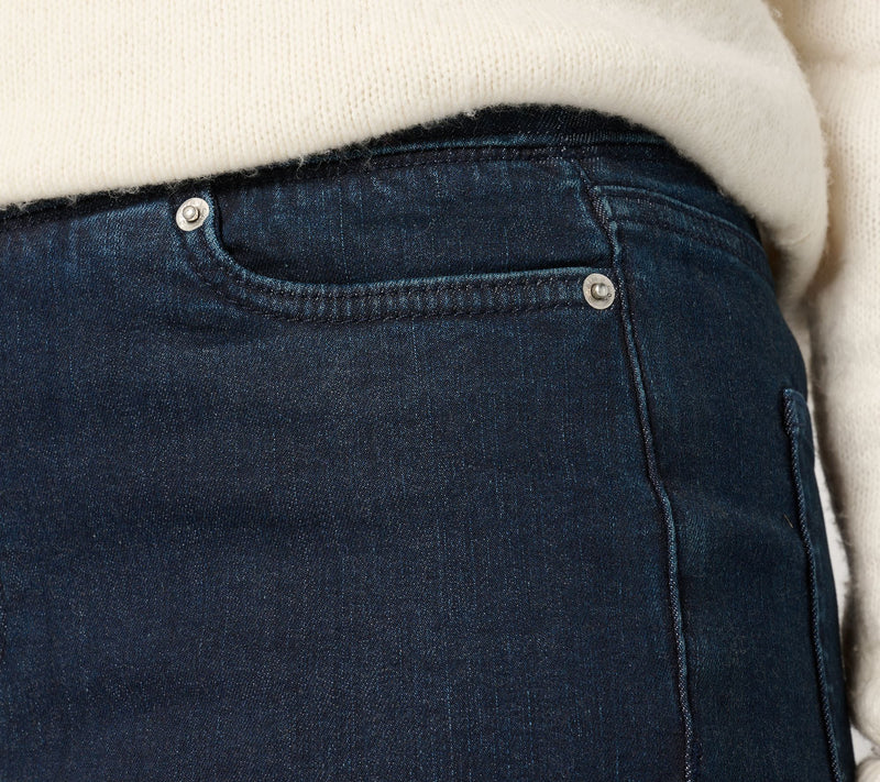Denim & Co. Regular Indigo Cozy Touch Baby Boot Pull-On Jean — View 9