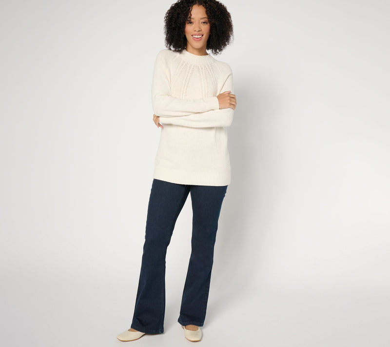 Denim & Co. Regular Indigo Cozy Touch Baby Boot Pull-On Jean — View 8