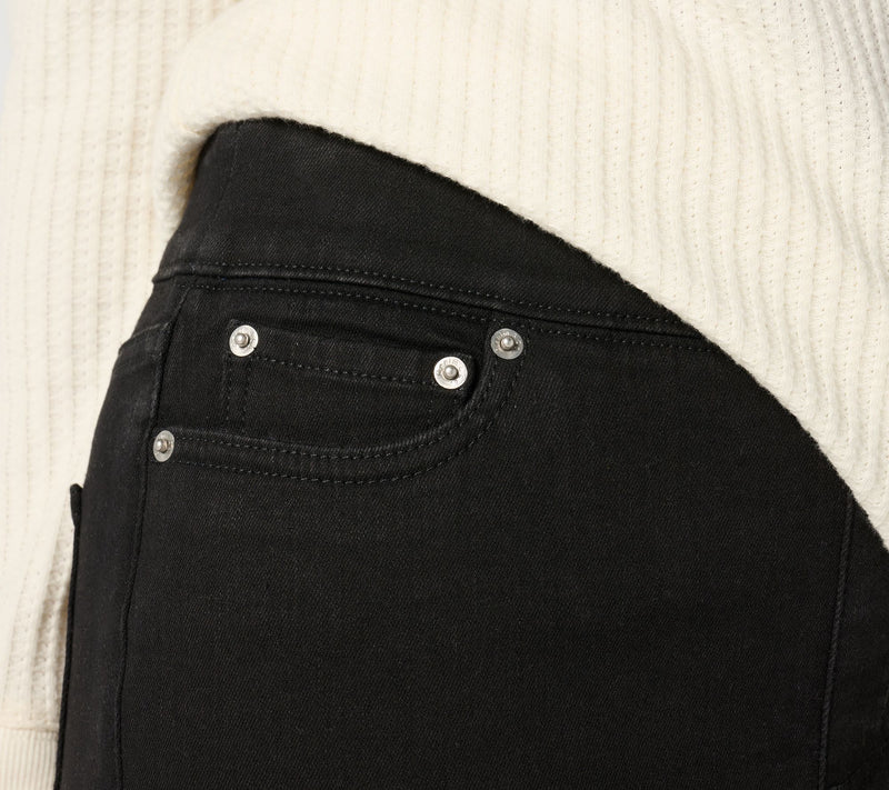 Denim & Co. Regular Black Cozy Touch Baby Boot Pull-On Jean — View 7