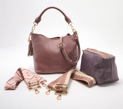 Pom Pom London Lambeth Leather Convertible Bucket Bag