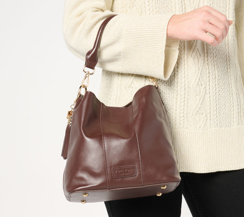 Pom Pom London Lambeth Leather Convertible Bucket Bag — View 24