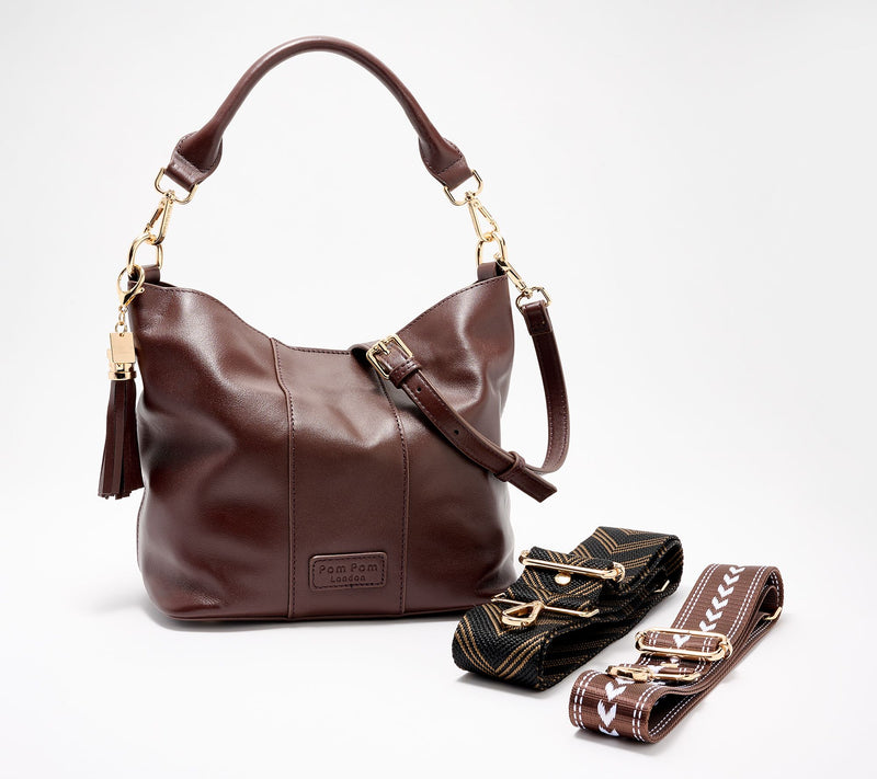 Pom Pom London Lambeth Leather Convertible Bucket Bag — View 7