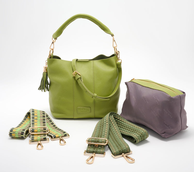 Pom Pom London Lambeth Leather Convertible Bucket Bag — View 19