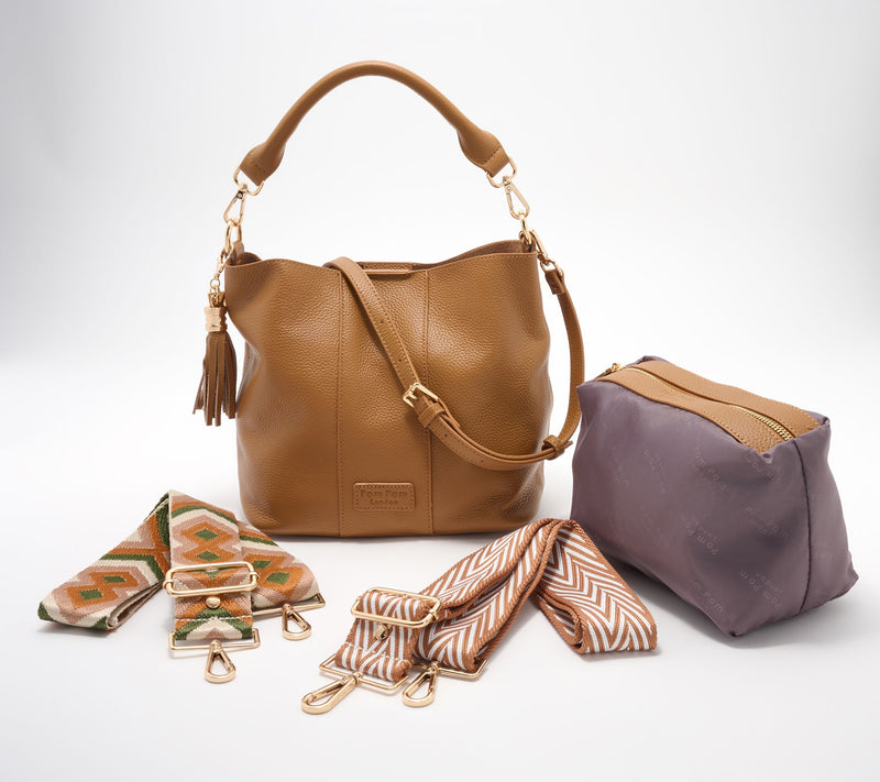 Pom Pom London Lambeth Leather Convertible Bucket Bag — View 30