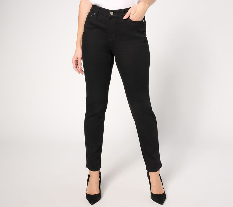 Denim & Co. Signature Petite Black Perfect Flex Pull-On Jean — View 6