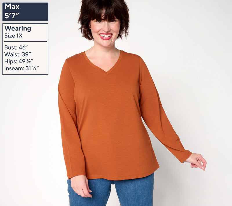 Denim & Co. Essentials So Soft Jersey 3-Pack V-Neck Tops — View 9