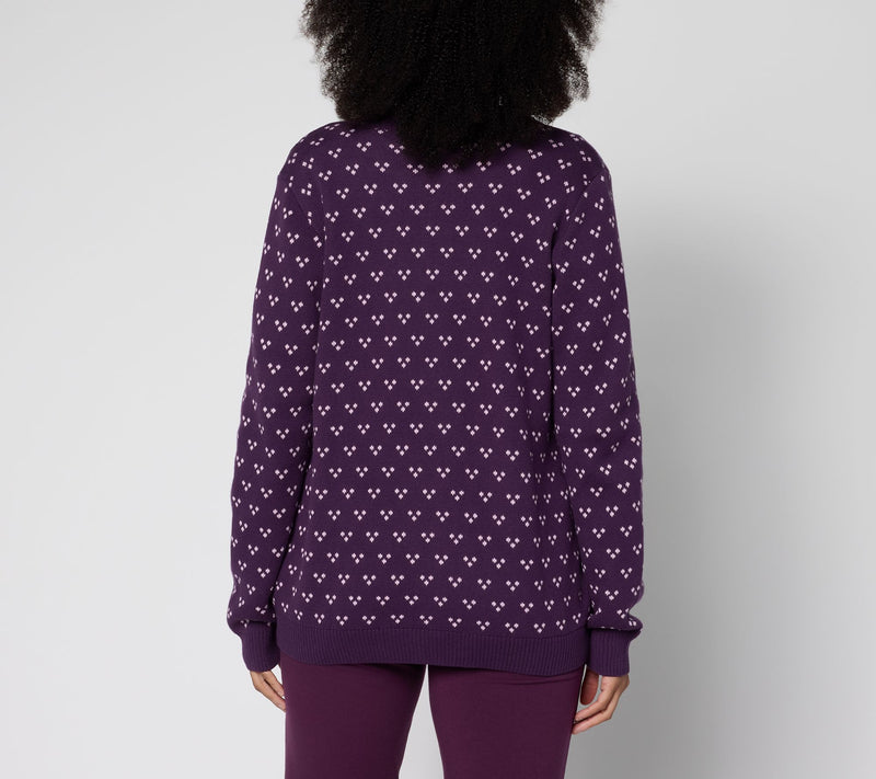 Denim & Co. Archives Zip Front Placed Motif Cardigan — View 6