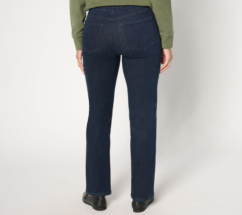 Denim & Co. Regular Indigo Cozy Touch Straight Leg Jean w/ Seaming — View 8