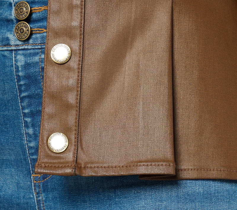 Susan Graver Coated Denim Peplum Jacket — View 12