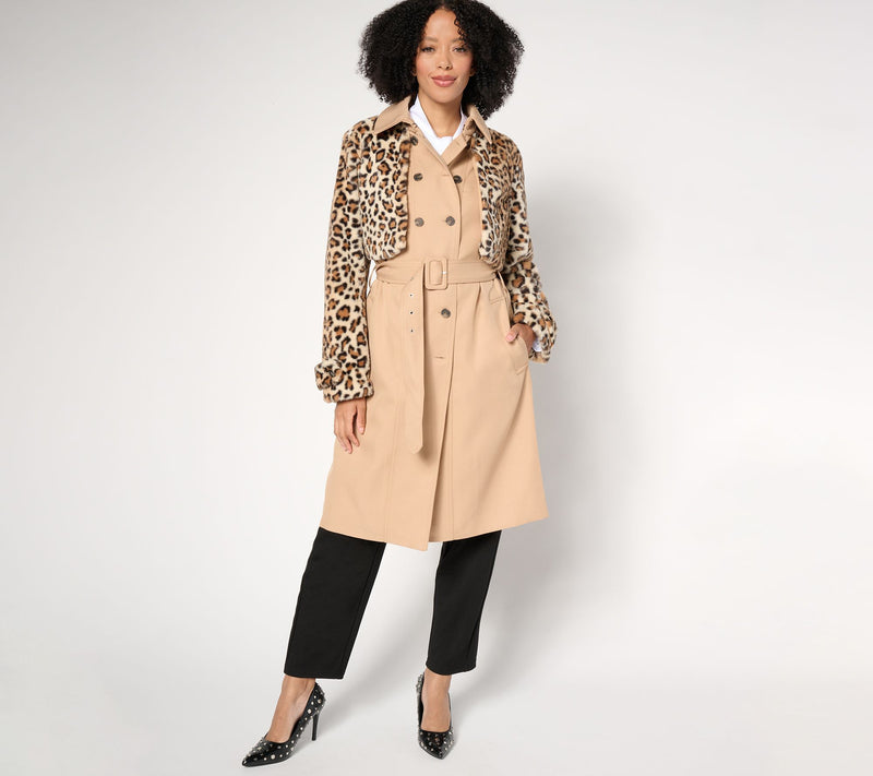 by Stacy London Regular Trench with Removable Jacket-Faux Fur — Main view