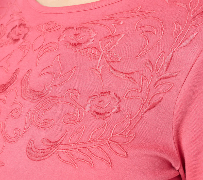 BEAUTIFUL by Lawrence Zarian Embroidered Knit 3/4-Sleeve Top — View 14