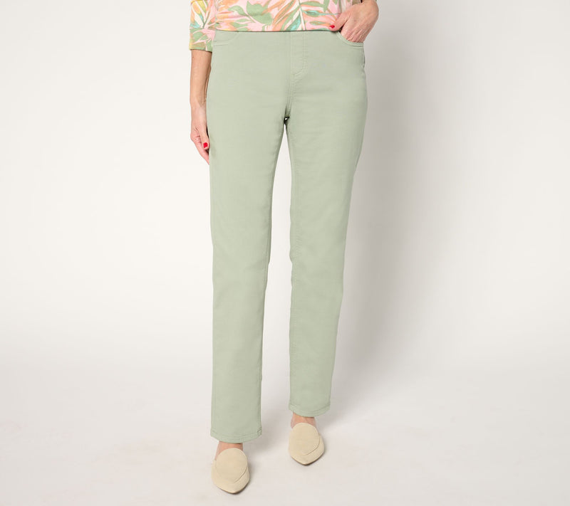Denim & Co. Regular Comfy Knit Straight Leg Pull-On Jean — View 5