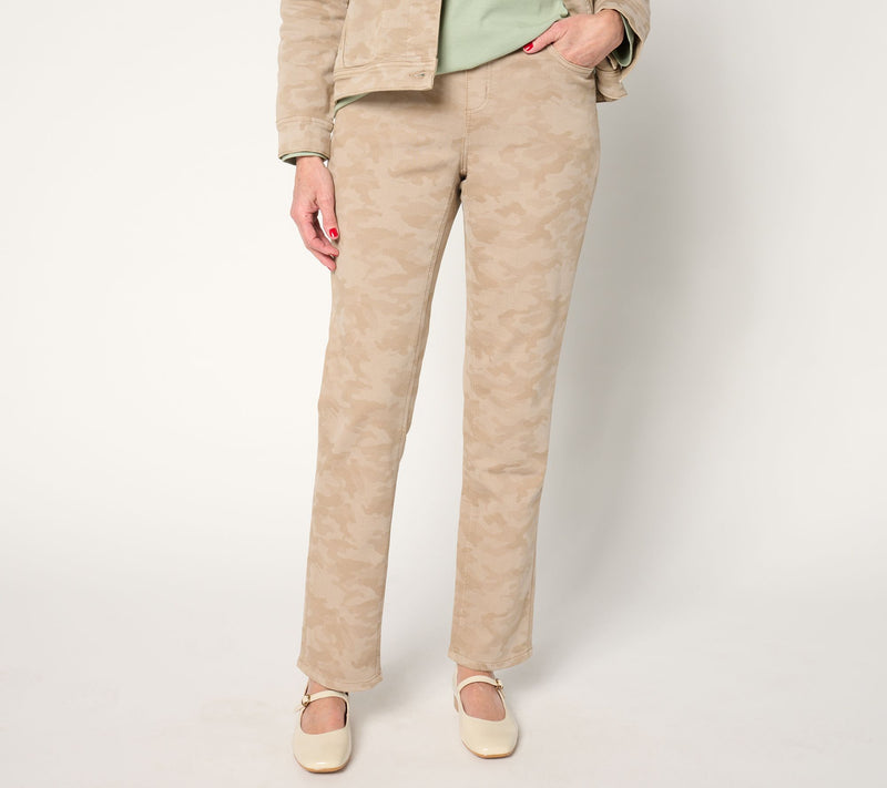 Denim & Co. Petite Comfy Knit Straight Leg Pull-On Jean — View 7