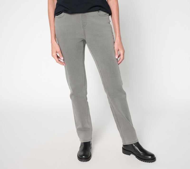 Denim & Co. Tall Comfy Knit Straight Leg Pull-On Jean — Main view