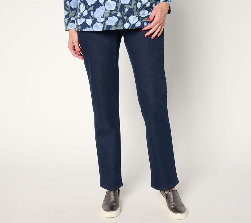 Denim & Co. Tall Comfy Knit Straight Leg Pull-On Jean — View 3
