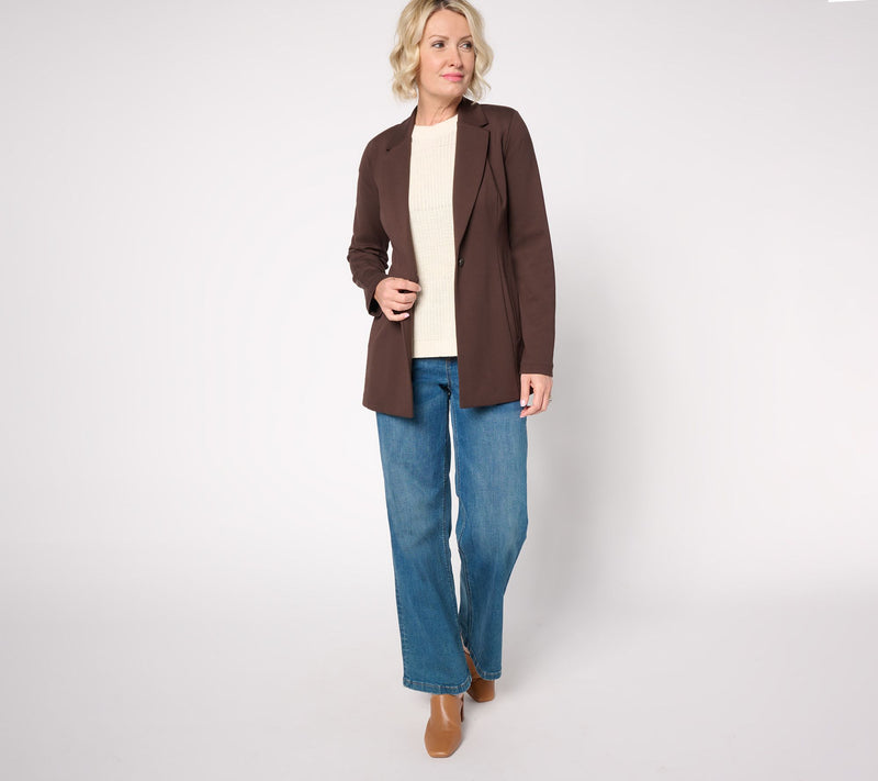 Peace Love World Feminine Ponte Blazer — View 4