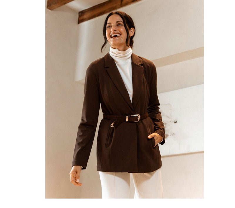 Peace Love World Feminine Ponte Blazer — View 7