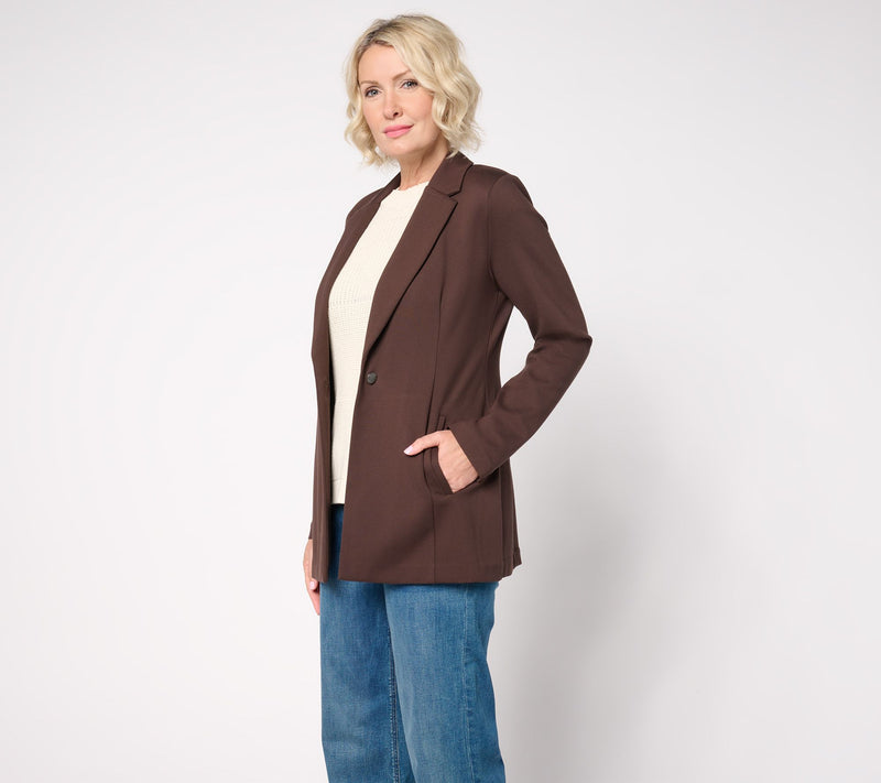 Peace Love World Feminine Ponte Blazer — Main view