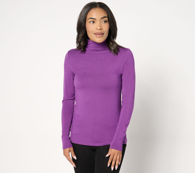 Carla Rockmore Collection Fashion Funnel Neck Knit Top — View 3