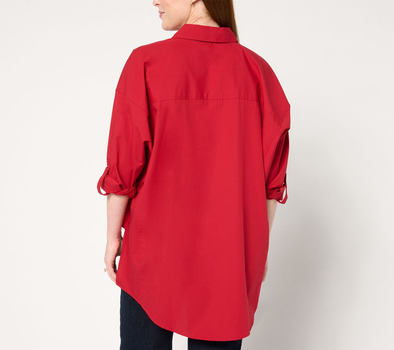 Carla Rockmore Collection Dolman Sleeve Stretch Poplin Shirt — View 9