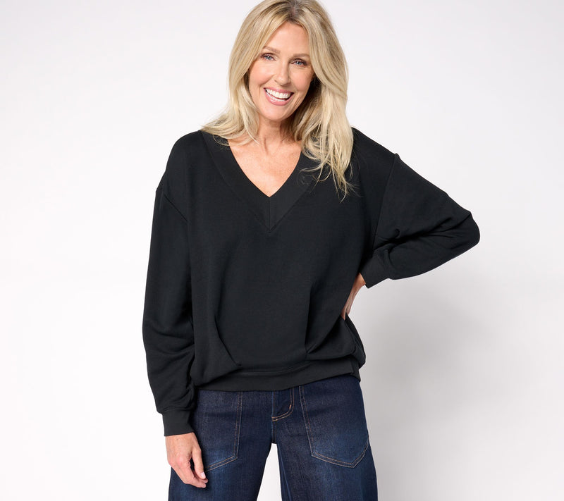Carla Rockmore Collection Asymmetric French Terry Sweatshirt — View 5