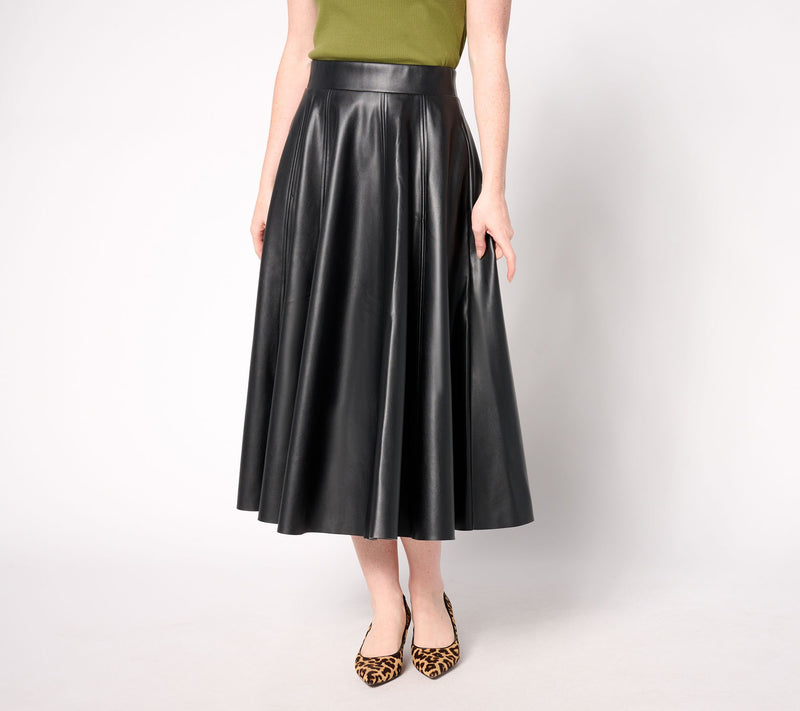Carla Rockmore Collection Regular Faux Leather Circle Skirt — View 7