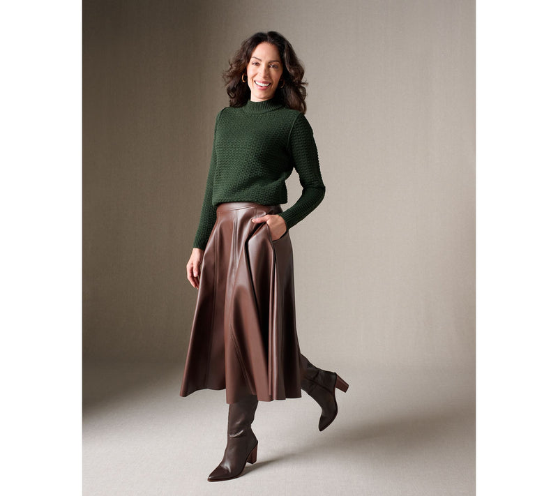 Carla Rockmore Collection Regular Faux Leather Circle Skirt — View 13