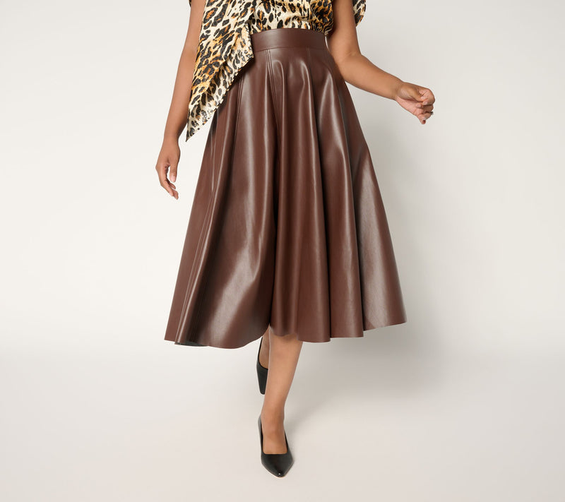 Carla Rockmore Collection Regular Faux Leather Circle Skirt — Main view