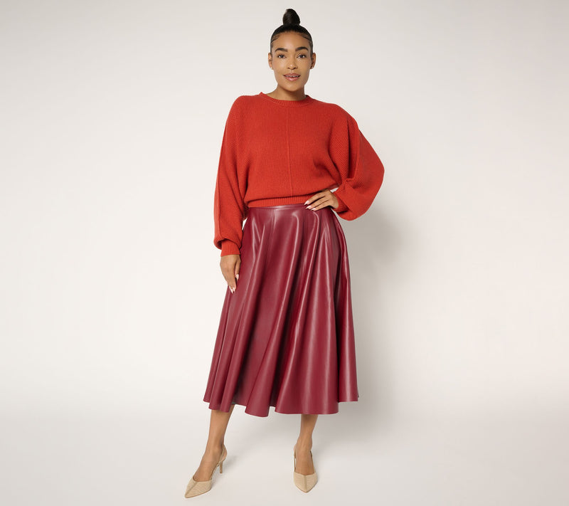 Carla Rockmore Collection Regular Faux Leather Circle Skirt — View 11