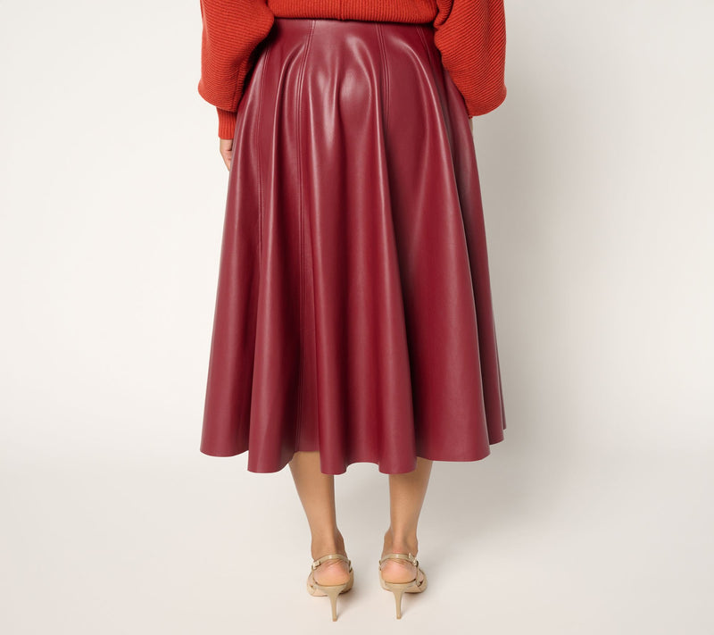Carla Rockmore Collection Regular Faux Leather Circle Skirt — View 10
