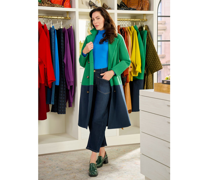 Carla Rockmore Collection Petite The Muse Color Blocked Coat — View 11