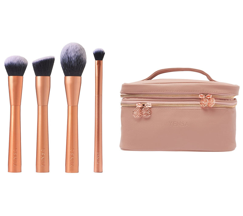 YENSA Brush Set with Pink Makeup Bag — Main view