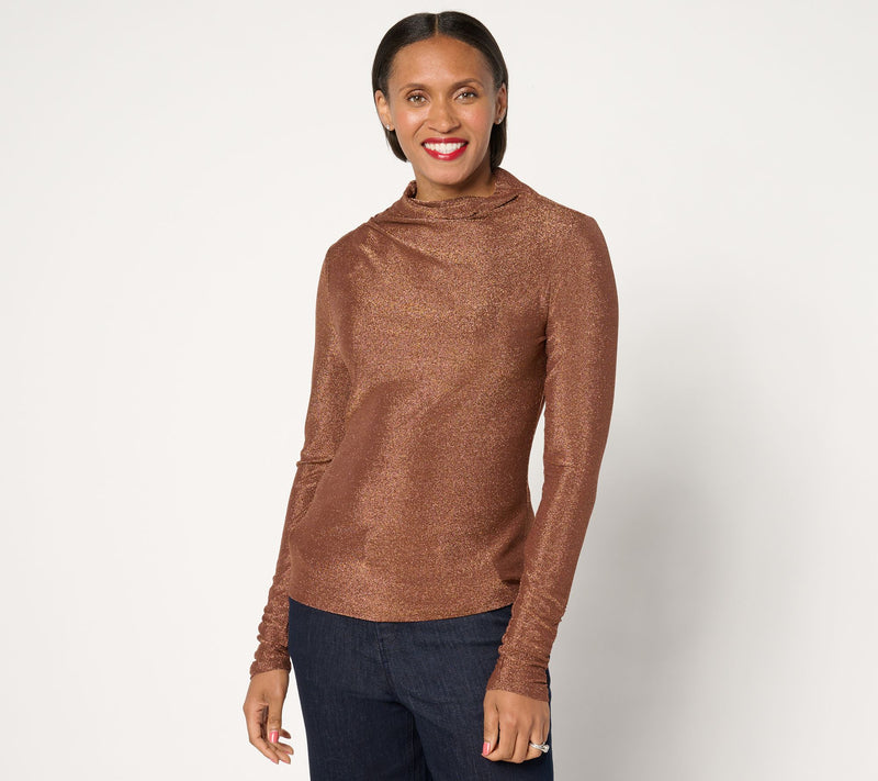 Peace Love World Black Label Lurex Knit Long Sleeve Top — Main view