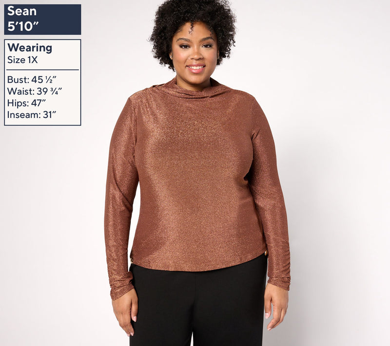 Peace Love World Black Label Lurex Knit Long Sleeve Top — View 8