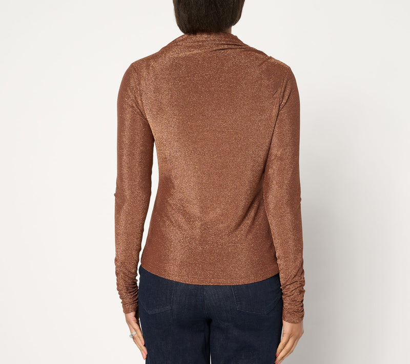 Peace Love World Black Label Lurex Knit Long Sleeve Top — View 9