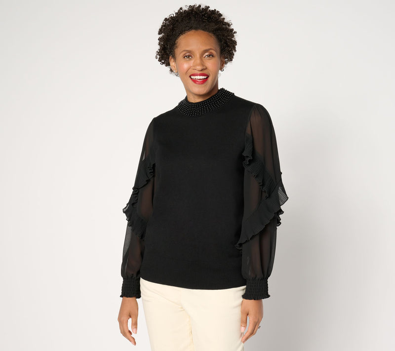 Mally Roncal Jules Embellished Mock Neck Sweater — View 9