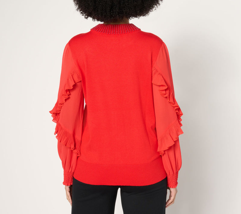 Mally Roncal Jules Embellished Mock Neck Sweater — View 12
