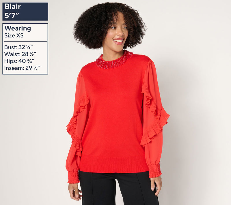Mally Roncal Jules Embellished Mock Neck Sweater — View 11