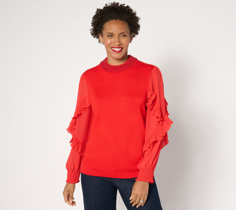 Mally Roncal Jules Embellished Mock Neck Sweater — View 5