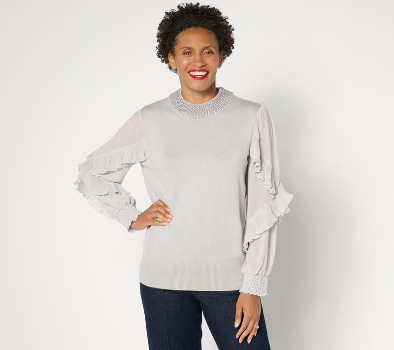 Mally Roncal Jules Embellished Mock Neck Sweater — View 3