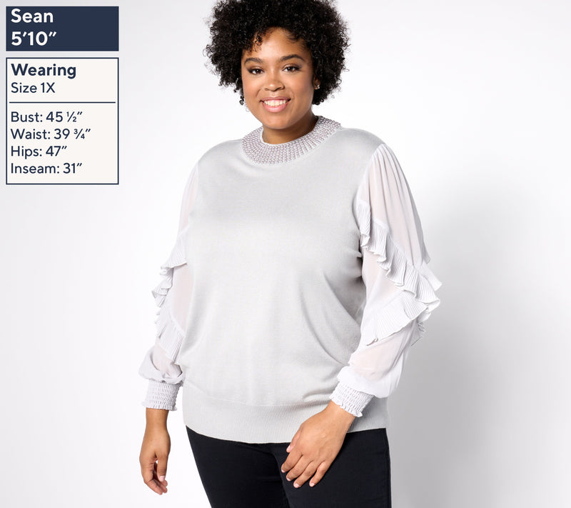 Mally Roncal Jules Embellished Mock Neck Sweater — View 10